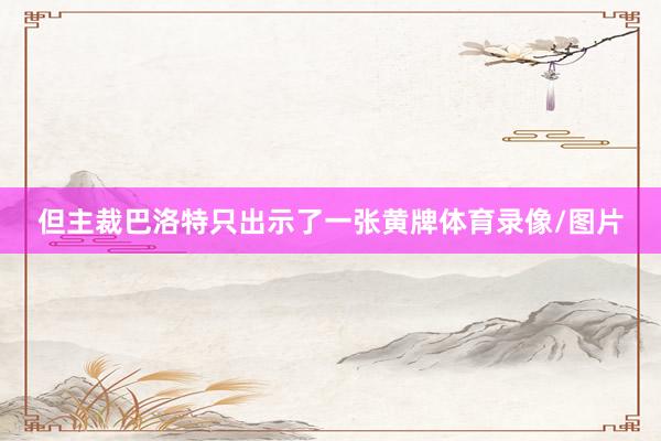 但主裁巴洛特只出示了一张黄牌体育录像/图片