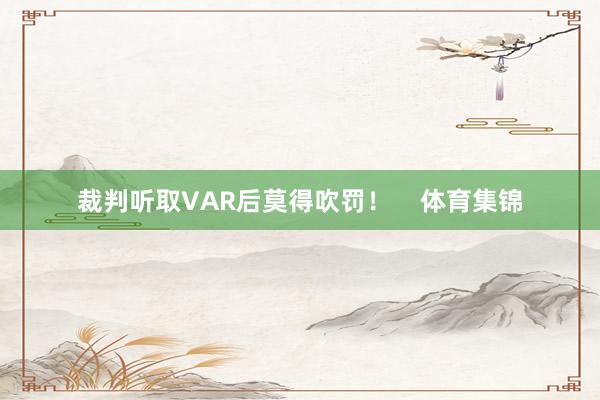 裁判听取VAR后莫得吹罚！    体育集锦