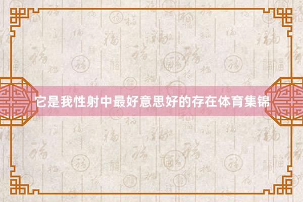 它是我性射中最好意思好的存在体育集锦