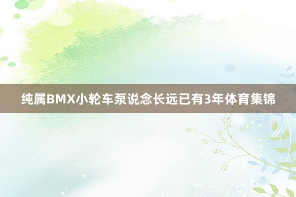 纯属BMX小轮车泵说念长远已有3年体育集锦