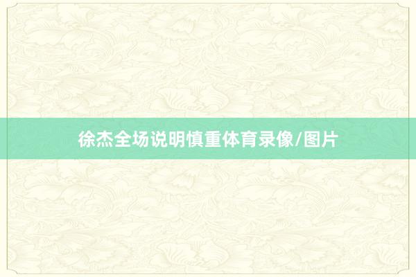 徐杰全场说明慎重体育录像/图片