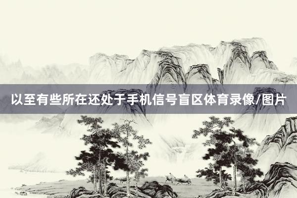 以至有些所在还处于手机信号盲区体育录像/图片
