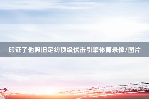 印证了他照旧定约顶级伏击引擎体育录像/图片