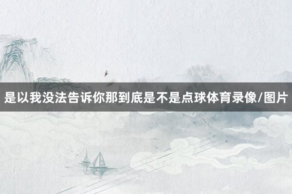 是以我没法告诉你那到底是不是点球体育录像/图片